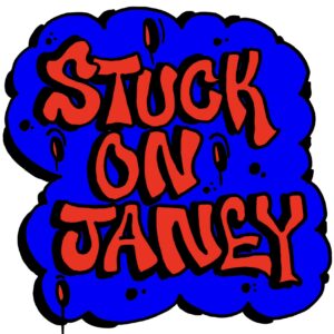 Stuck on Janey Text Logo Sticker (Die Cut)